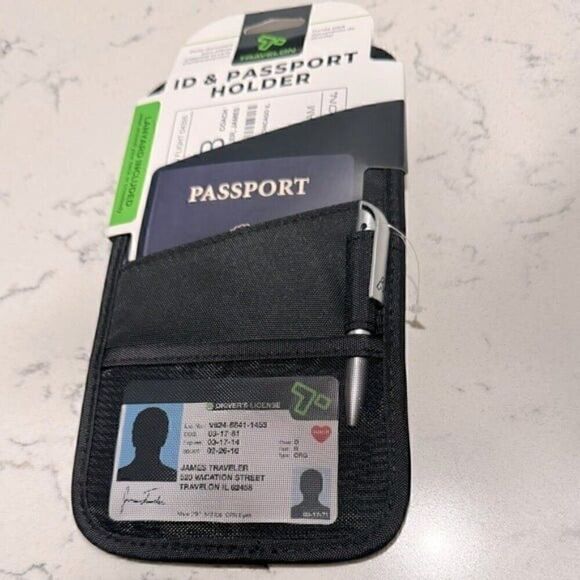 Travelon Passport ID & Boarding Pass Holder bag, wallet purse back - Picture 7 of 12